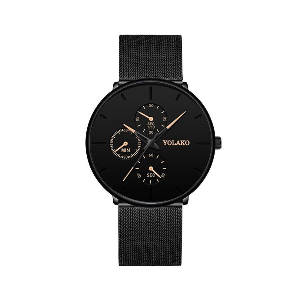 Mens Watches for Men Business Casual Ultra Thin Clock Male Stainless Steel Mesh Belt Quartz Watch relogio masculino