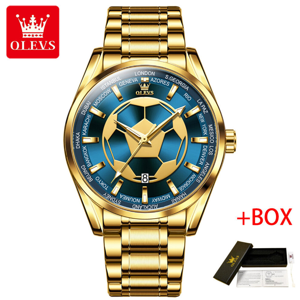 Top Men's Wristwatch Football Dial Men Business Watch Sport Watches Waterproof Quartz Watches For Men 9949