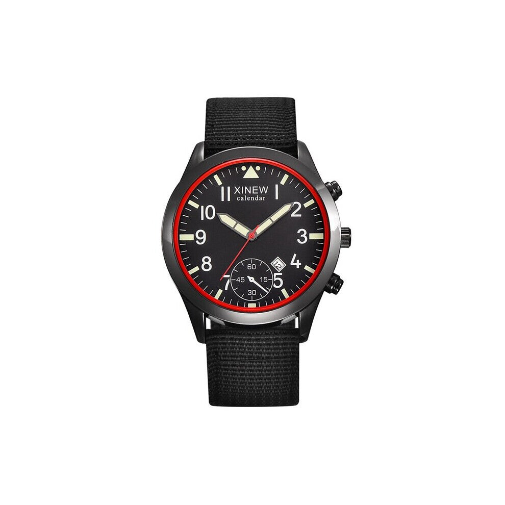 Men Sports Watches XINEW Men Watches Glow Luminous Calendar Quartz Watch Army Soldier Military Nylon Strap Watches
