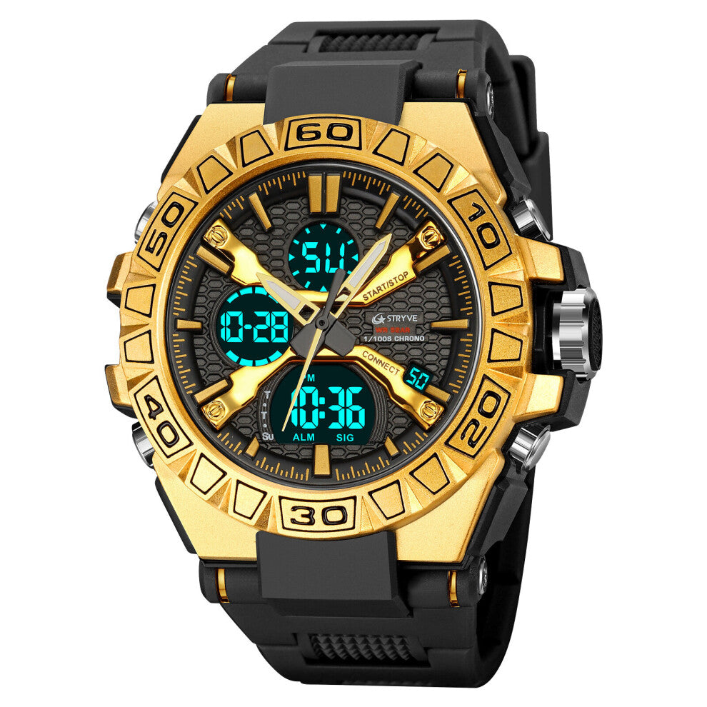 Watch for Men's High Digital-Analog Dual Movement 5ATM Waterproof Watches Sports Men's Watch 8025