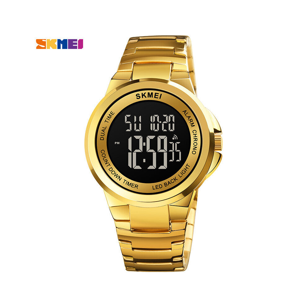 stainless steel men digital watches chrono countdown electronic clock waterproof watch relogio masculino