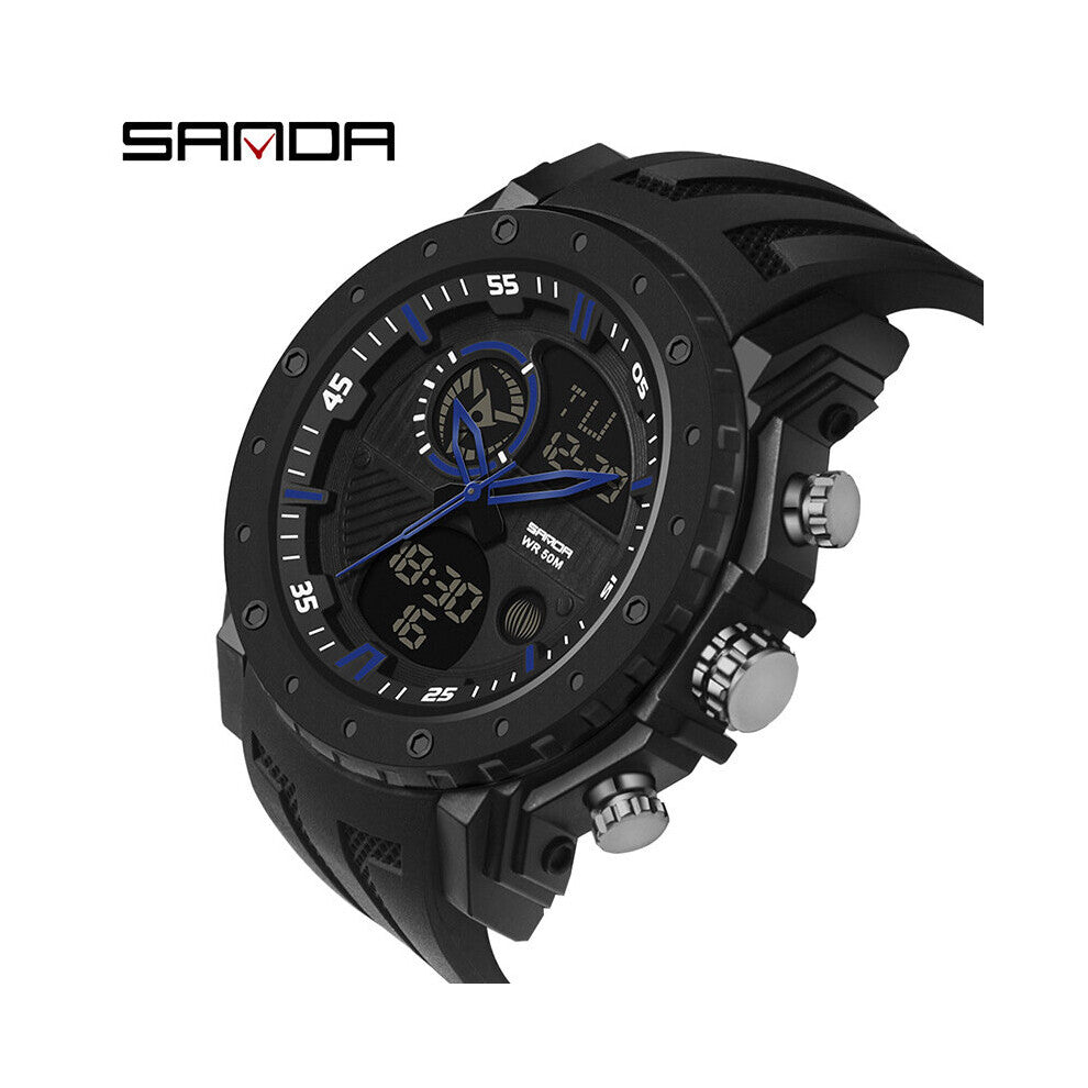 Multi-function Sports Watches for Men Alloy Case Led Digital Watch Waterproof Military Clock Outdoor Wristwatches
