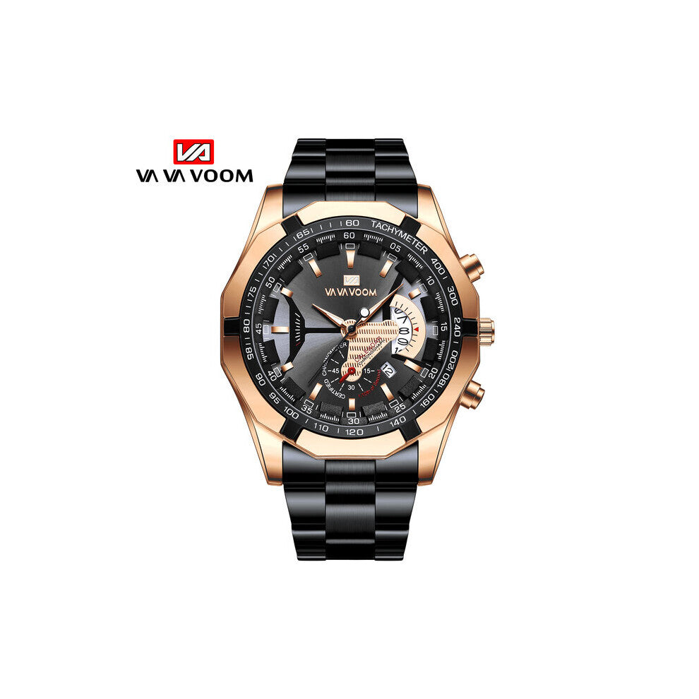 Men's Sports Watches Stainless Steel Luminous Waterproof Calendar Quartz Men's Watches Relogio Masculino