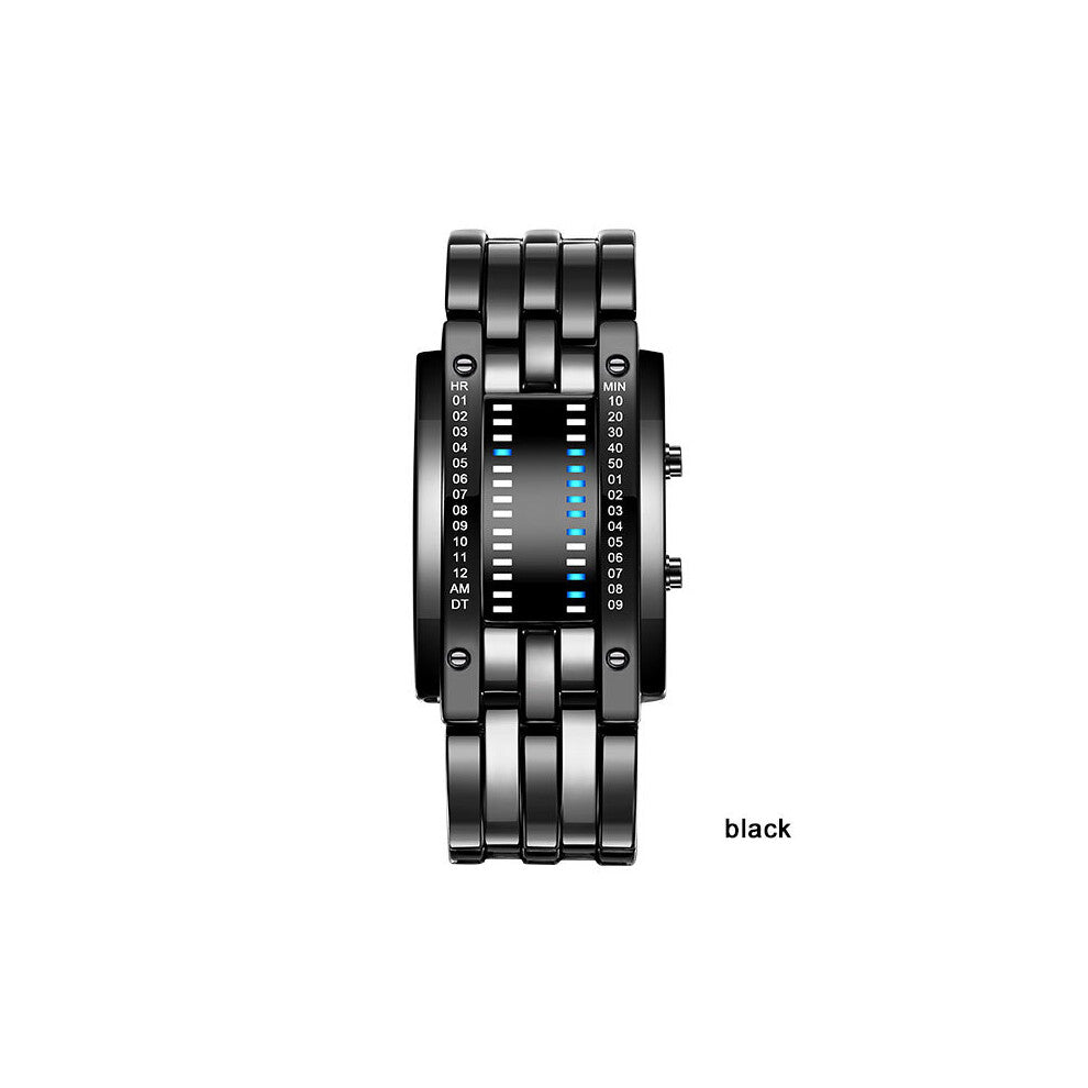 Watch Men Digital Watches Creative LED Waterproof Watches Steel Band Wristwatches Gift Clock Relogio Masculino