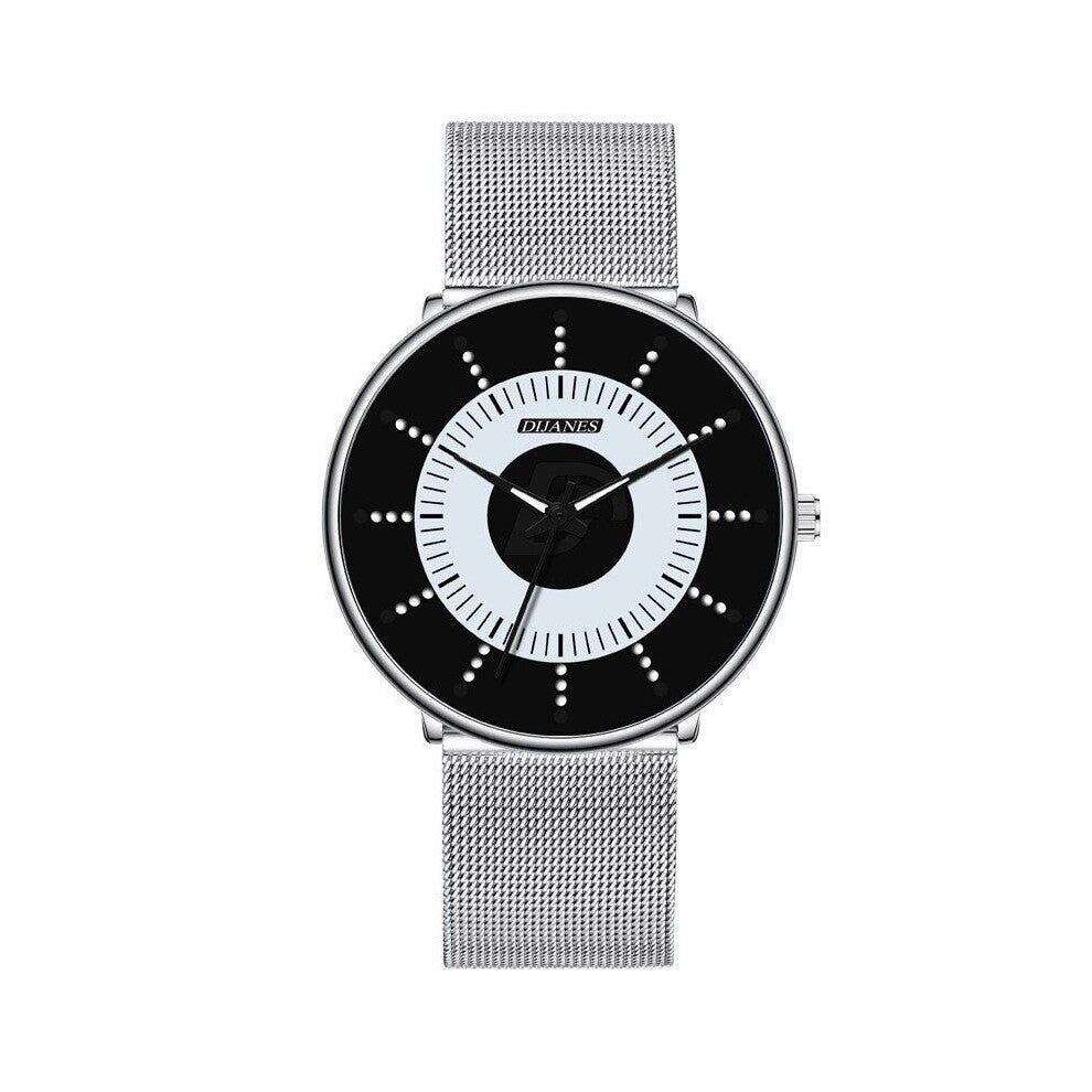 Men Watches Minimalist Stainless Steel Mesh Belt Quartz Watch Men Business Luminous Clock Relogio Masculino