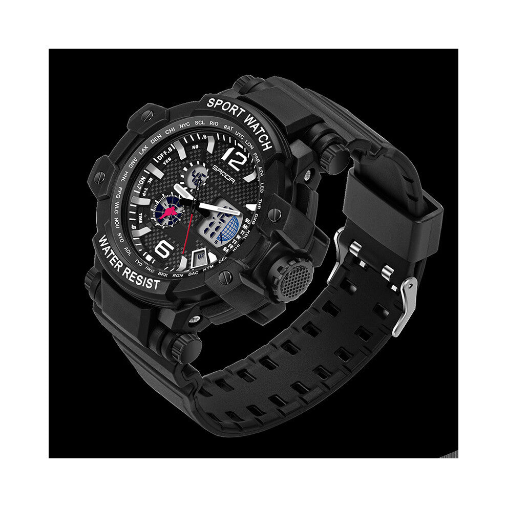 Dual Display Men's Sports Watches Top Gentleman Army Military Quartz Man Waterproof Male Digital Wrist Watch