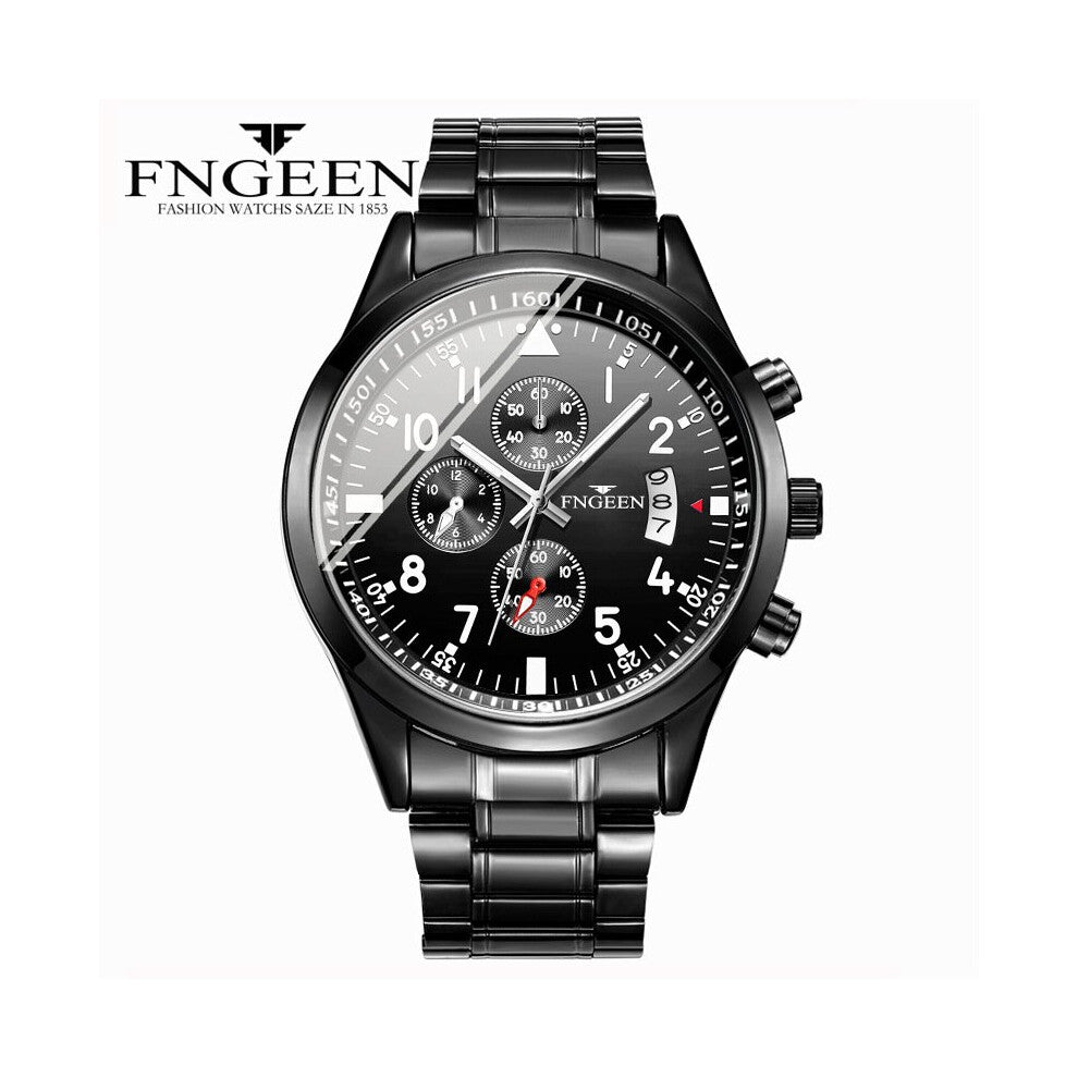 Sports Style Mens Watches All Waterproof Steel Band Men Quartz Watch Luminous Calendar Display Reloj Hombre