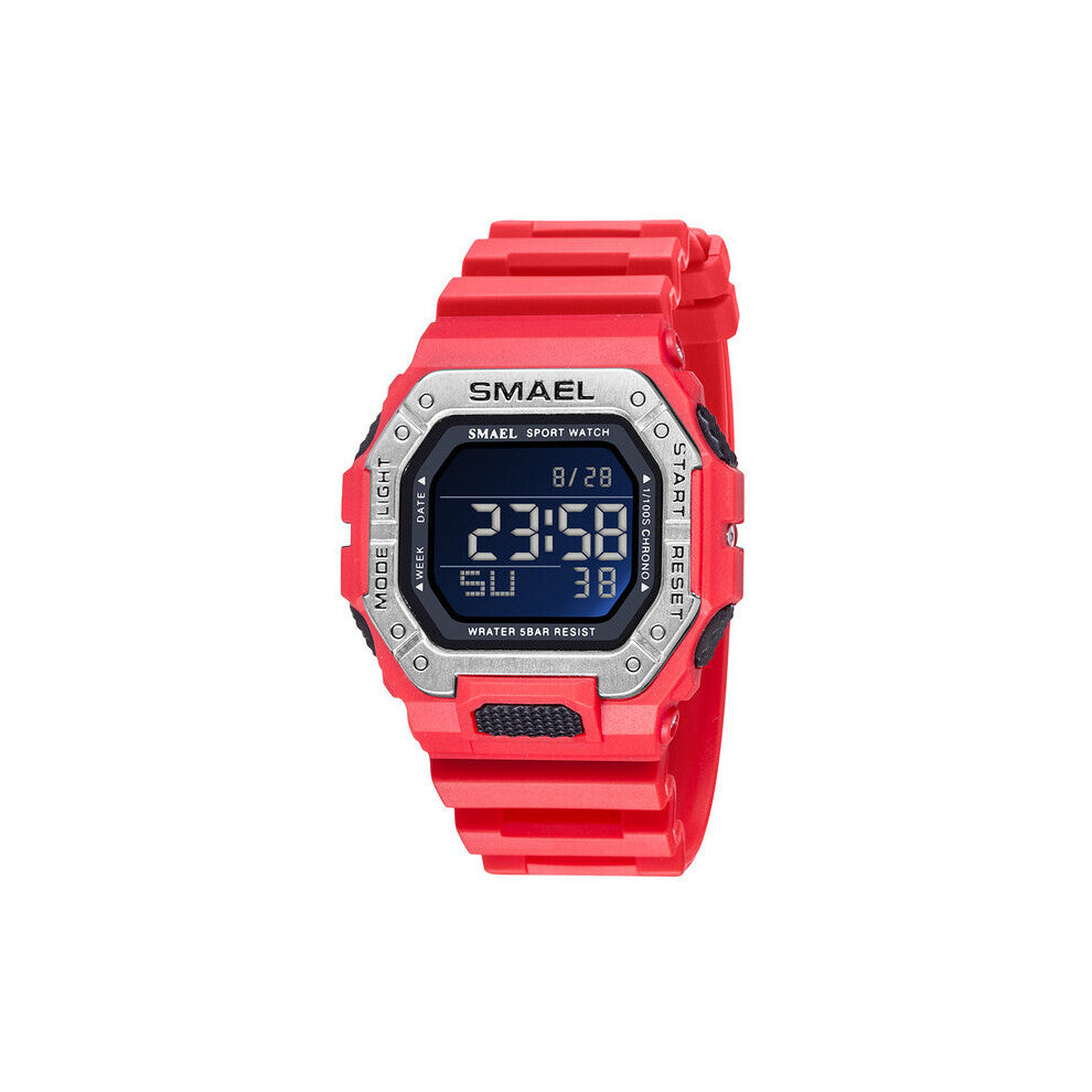 Sport Watches Digital SMAEL LED Clock Waterproof Auto Date Military Army Green Square Wristwatches 8059 Men Watch Digital