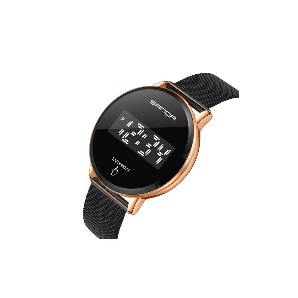 SANDA Mens Watches Touch Screen Digital Watch LED Display Waterproof Wristwatch For Men Clock Relogio 8003