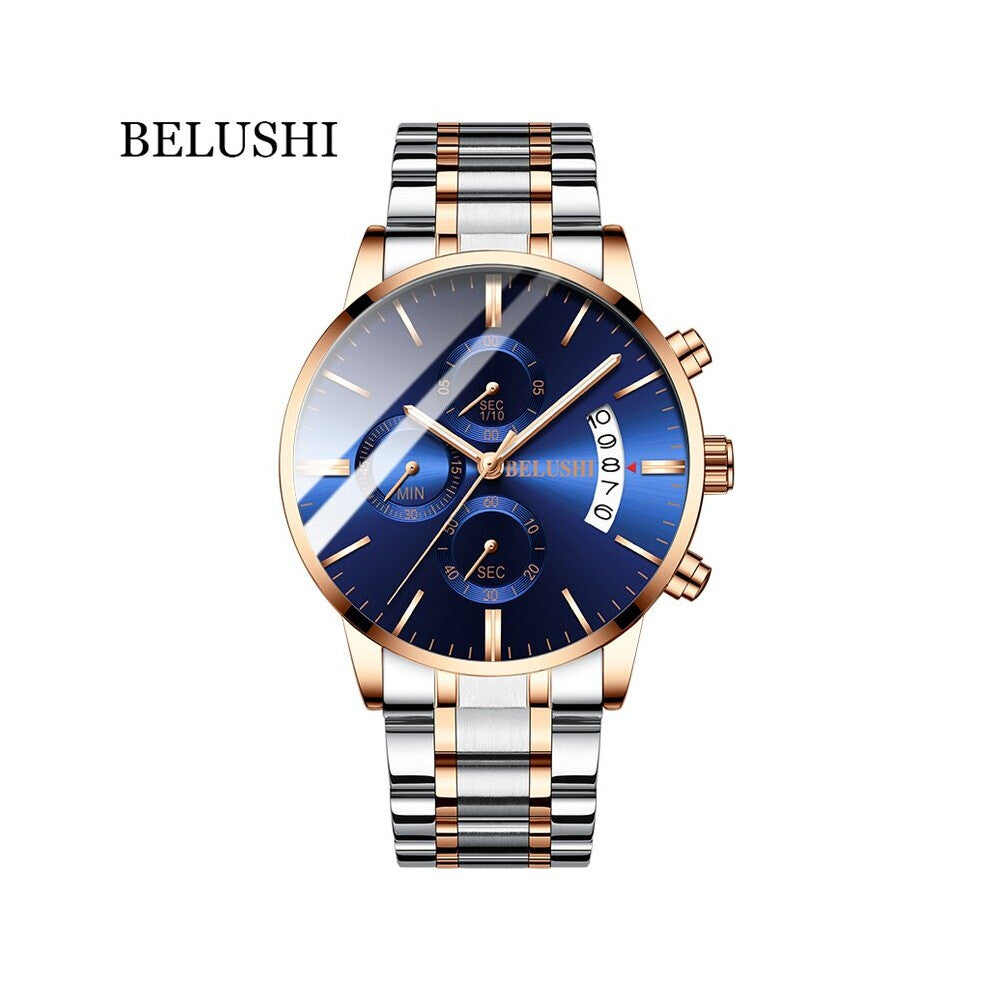 Men's Quartz Watch Chronograph Sport Men Watches Top Full Steel Waterproof Clock Male Wristwatch