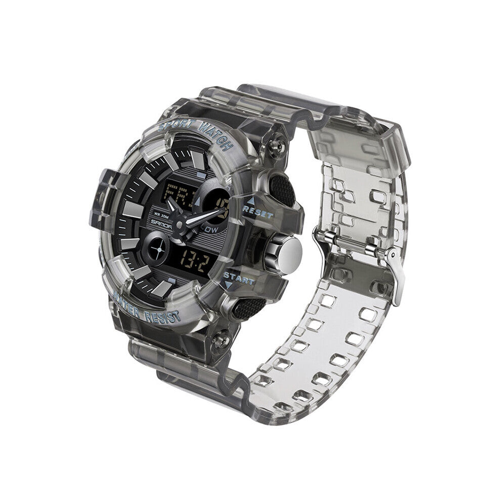 Sanda Top Transparen Men's Watches Sport Military Quartz Watch For Men Digital Waterproof Clock Relogio Masculino