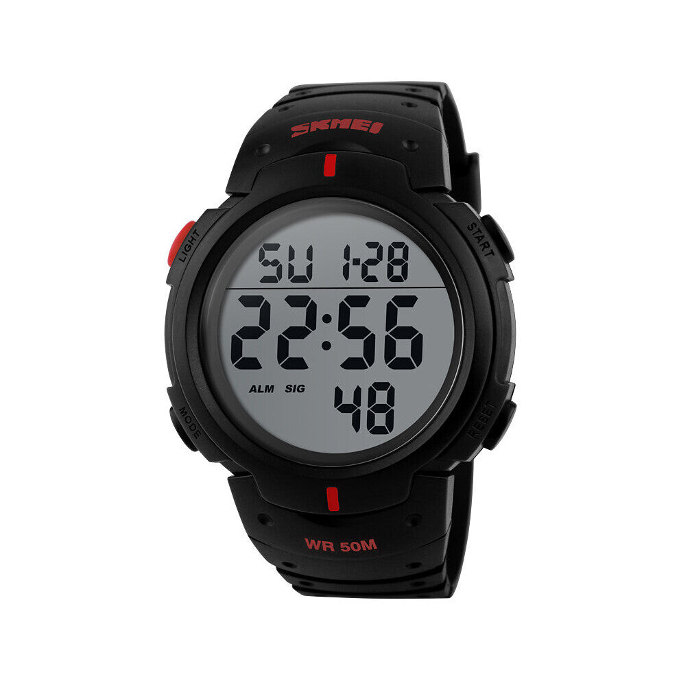 Mens Watch Big dial Sport Watches 50M Waterproof Alarm Clock Digital Men WristWatch Relogio Masculino