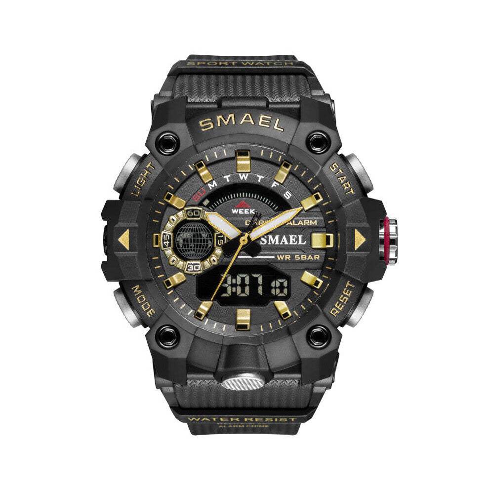Men's Sport Watches Shock Resistant 50M Waterproof Wristwatch LED Alarm Stopwatch Clock Military Watches Men 8040