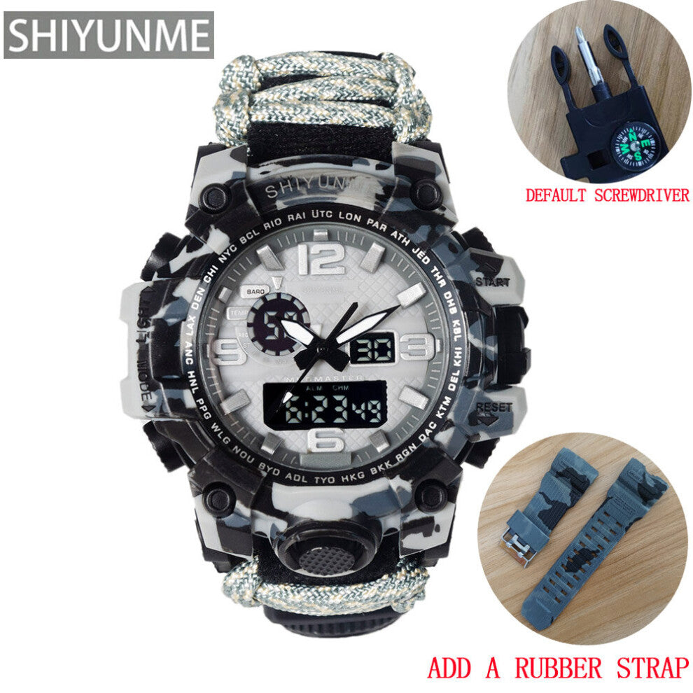 Military Watch Men LED Digital Chronograph Alarm Sports Watches 50M Waterproof Compass Quartz Watch Relogios Masculino