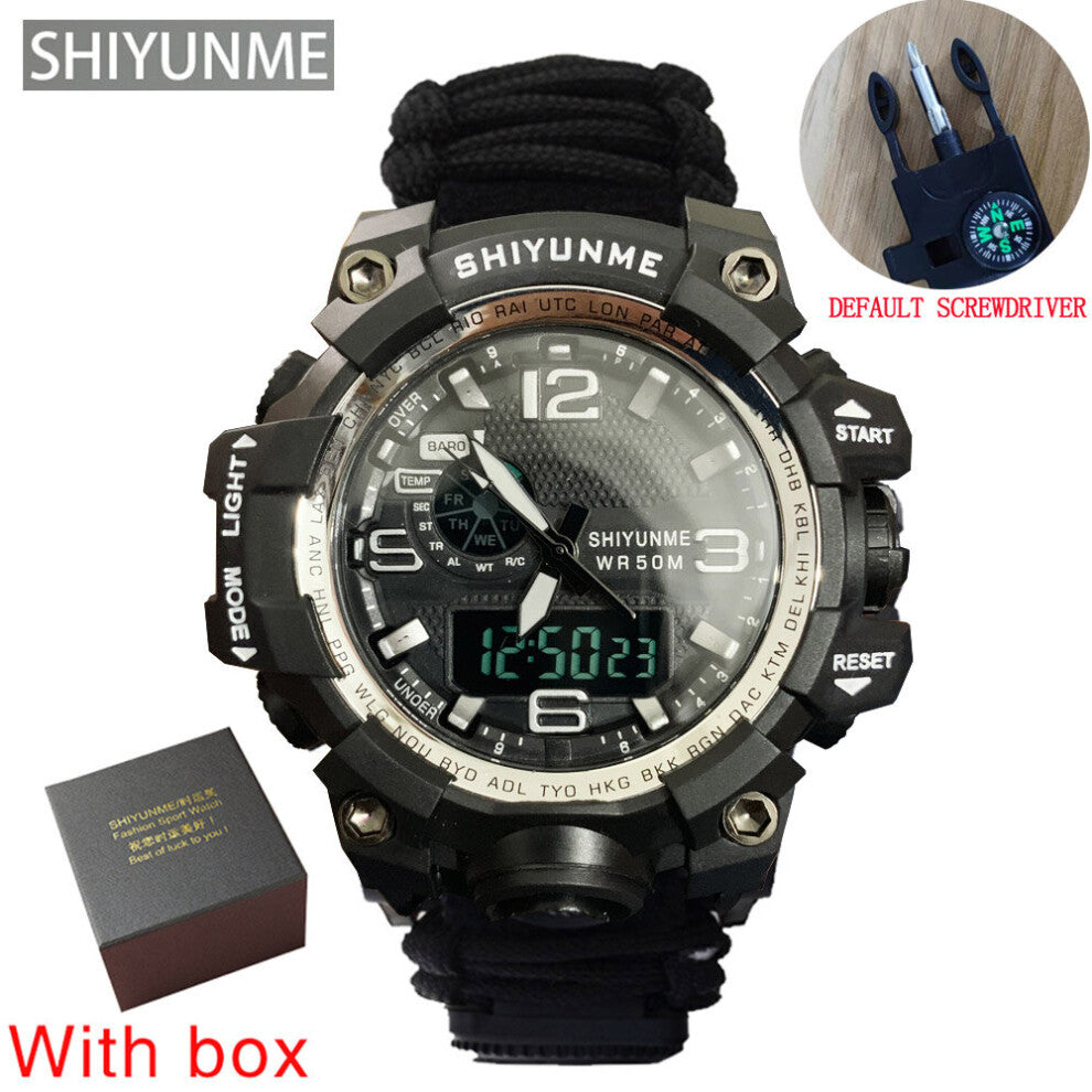 Men Military Sport Watch Outdoor Compass Time Alarm LED Digital Watches Men Waterproof Quartz Clock relogio masculino