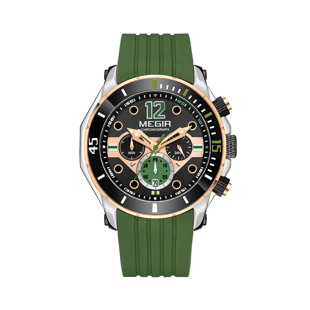 Waterproof Quartz Watches for Men Military Sport Chronograph Wristwatch Silicone Strap ???? ??????? 2206