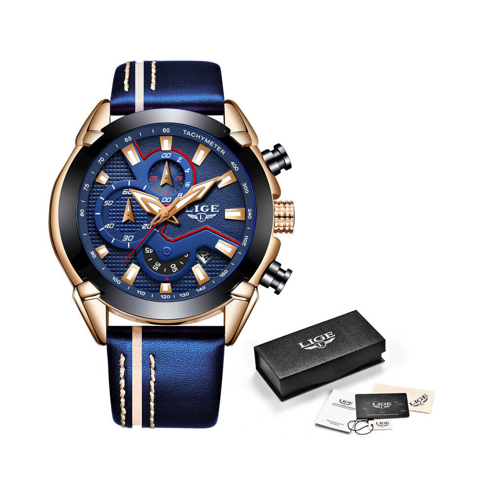 Mens Watches Top Quartz Watch Casual Leather Military Watch Men Waterproof Sport Clock Relogio Masculino