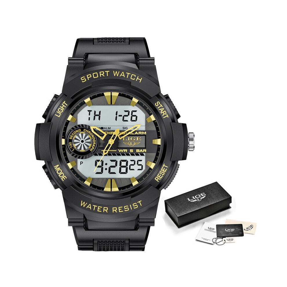 Men Watch Top 50m Waterproof Wristwatch LED Alarm Clock Watch for Men Sport Military Watches Mens relogios masculino