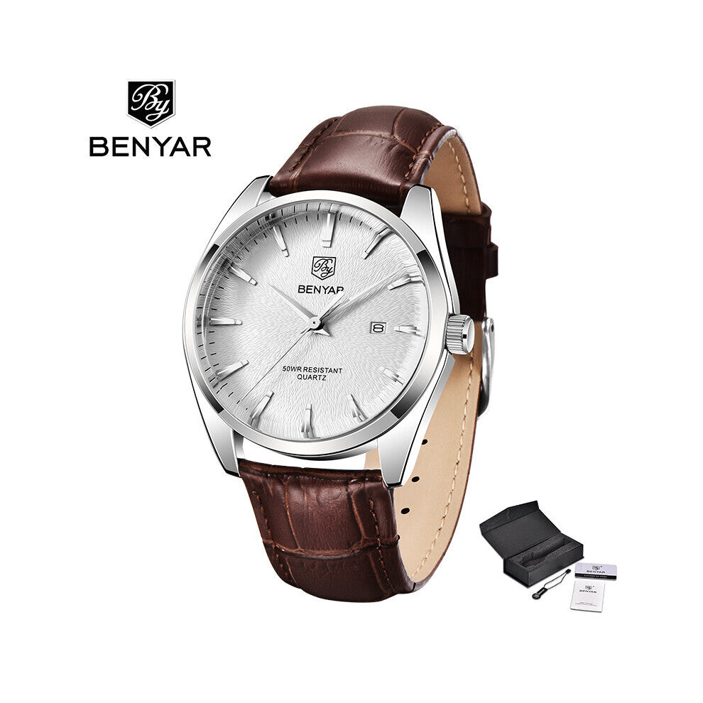 Mens Watches Top Men?s Quartz Watch moisture-proof business leather watch