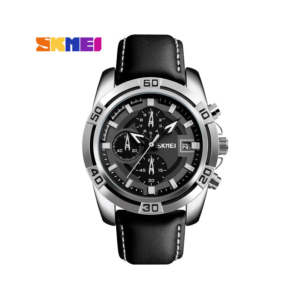 Quartz Men Watches Chronograph Stopwatch Top Leather Men Military Sports Watches Waterproof Relogio Masculino