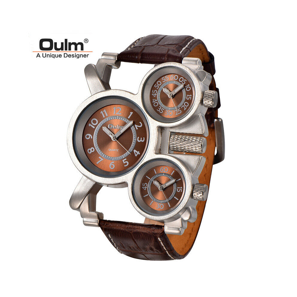 Three Time Zones Men Quartz Watches Casual Multiple Time Zone Watch Unique Men's Sport Wristwatch relogio masculino