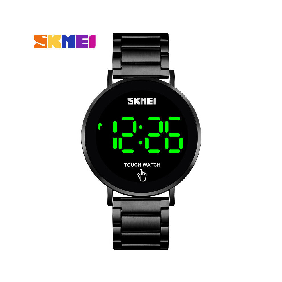 1550 Creative LED Touch Screen Waterproof Digital Wristwatches Stainless Steel Men Watches Male Clock