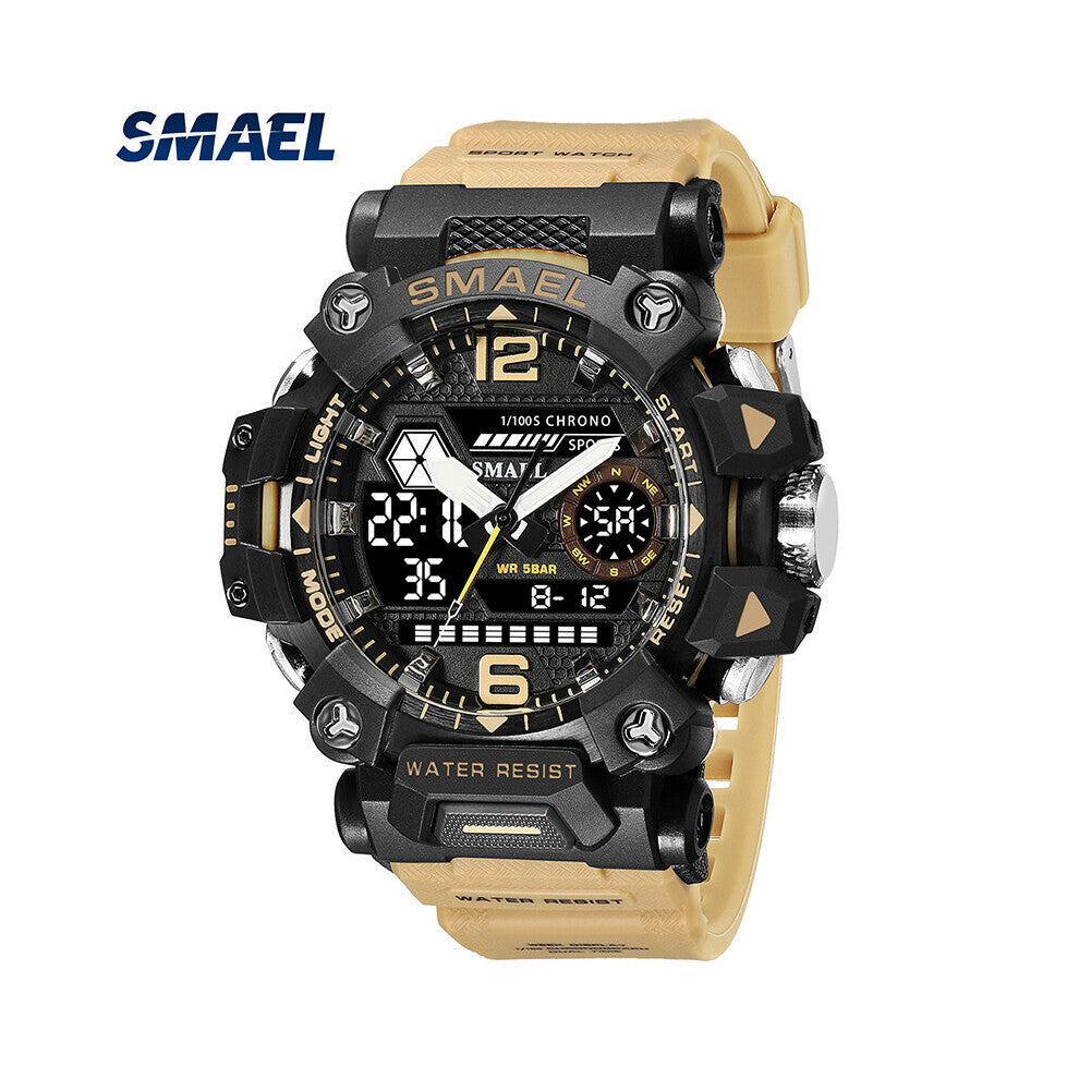 Men's Sports Watch 8072 Dual Display Analog Digital Wristwatches Men Waterproof Quartz Military Watches Male