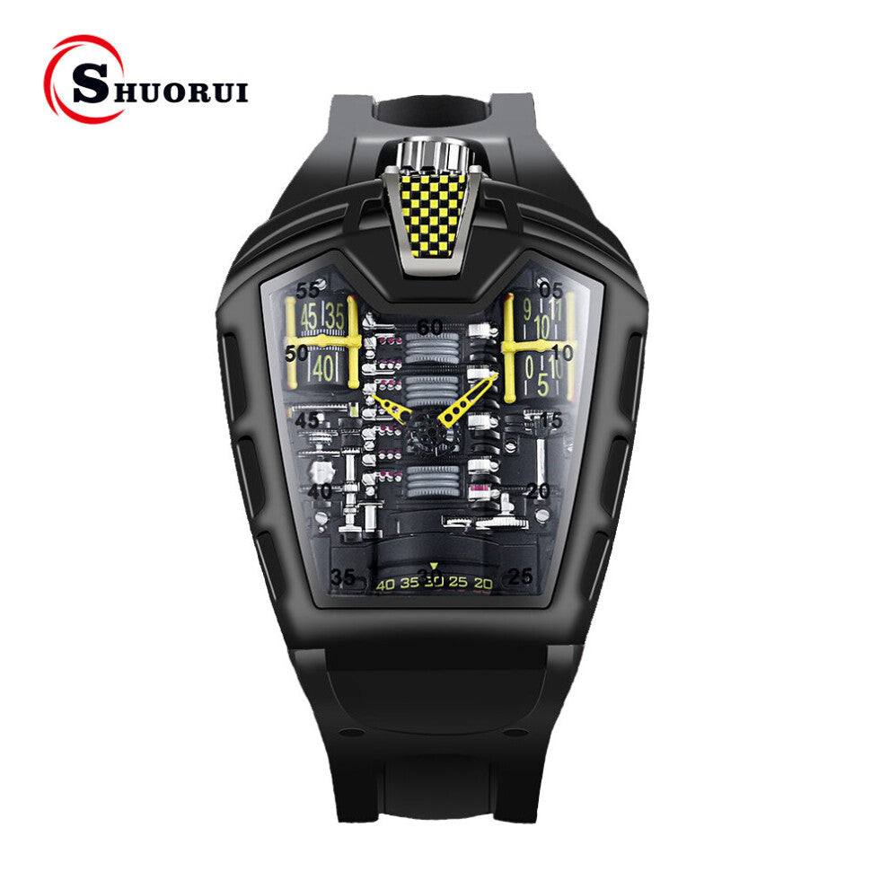 SHUORUI Men Watch Top Sports Quartz Mens Watches Waterproof Chronograph Wristwatch Men Relogio Masculino