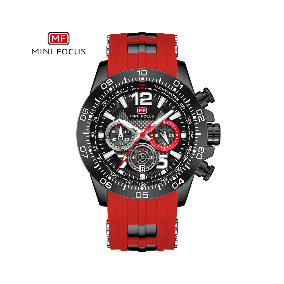 Men's Watches Sports Multifunction Sub-Dials Chronograph Luminous Hands Waterproof Wristwatches Silicone Strap Relogio Masculino