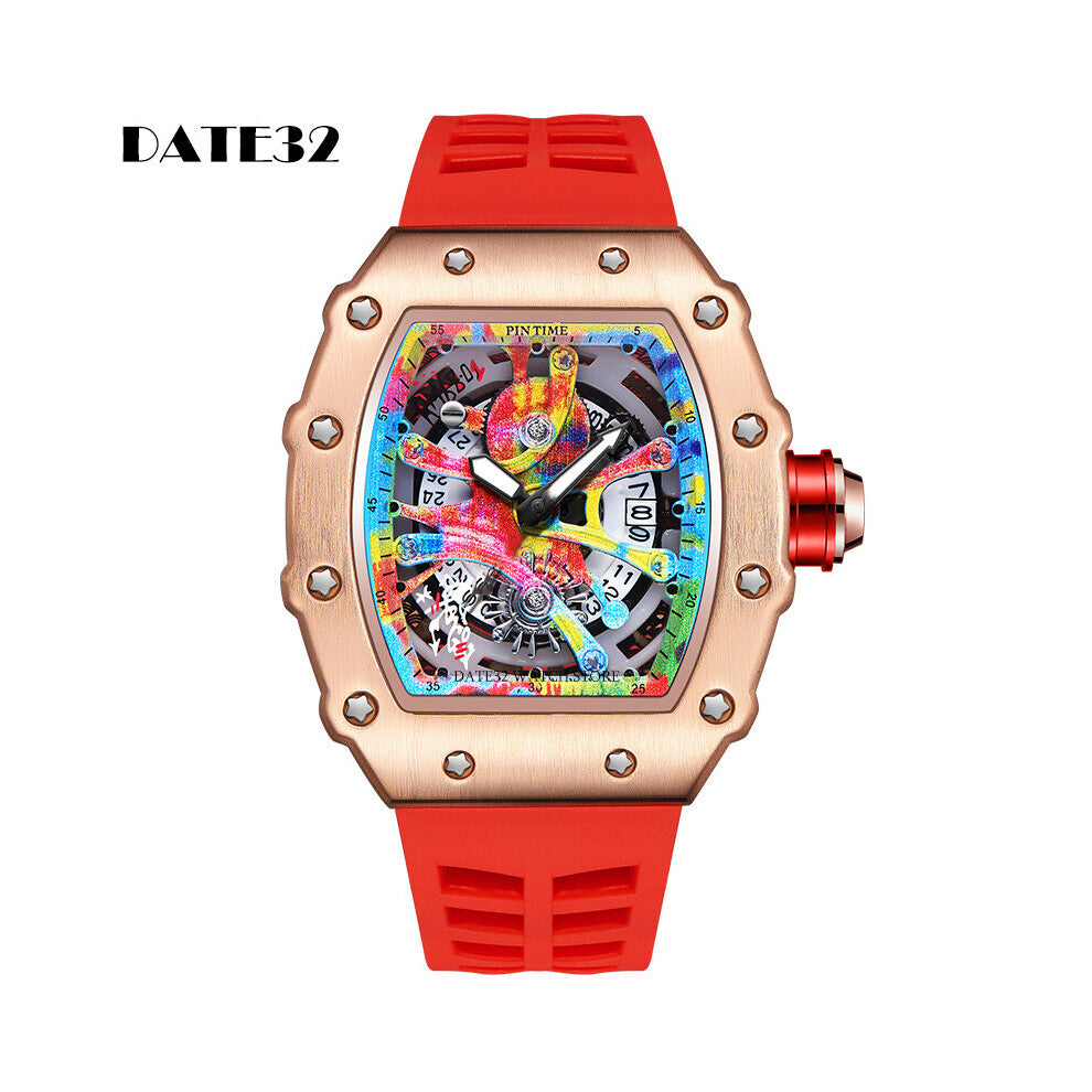 Military Watches for Men Sports Mens Watch Male Silicone Rubber Strap Tonneau Clock Man Reloj Hombre Relogio Masculino