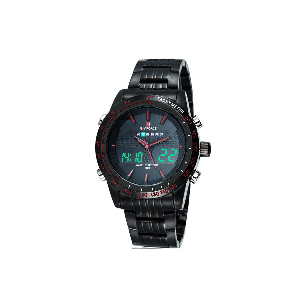 9024 Sports Watches Men Steel LED Army Military Watch Men's Quartz Analog Digital Watch relogio masculino