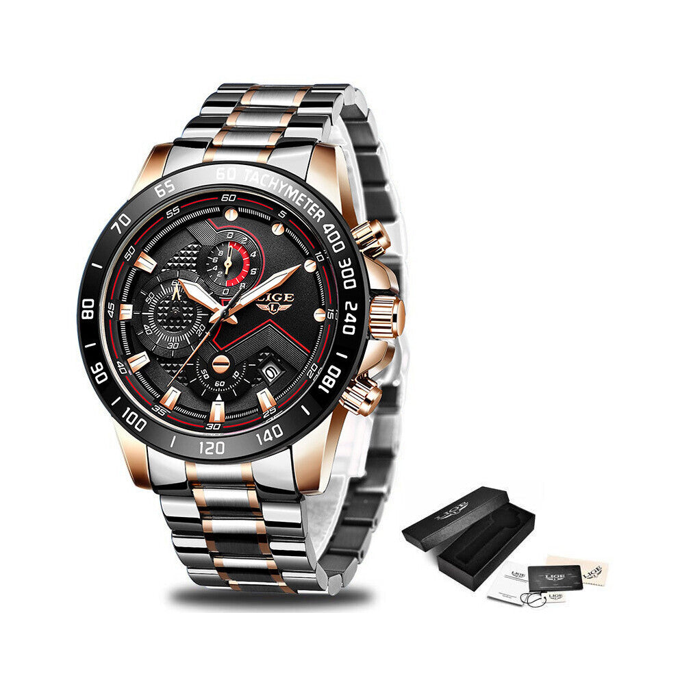 Men Watches Top Stainless Steel Waterproof Quartz Watch Men Chronograph Male Sport Military Watch