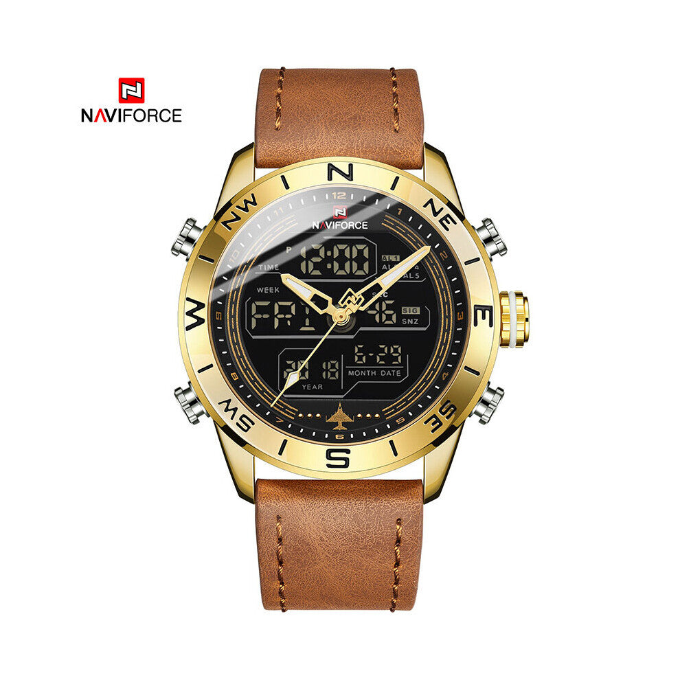 Top Men's Sports Watches Men Quartz Analog Digital Clock Leather Military Watch Relogio Masculino