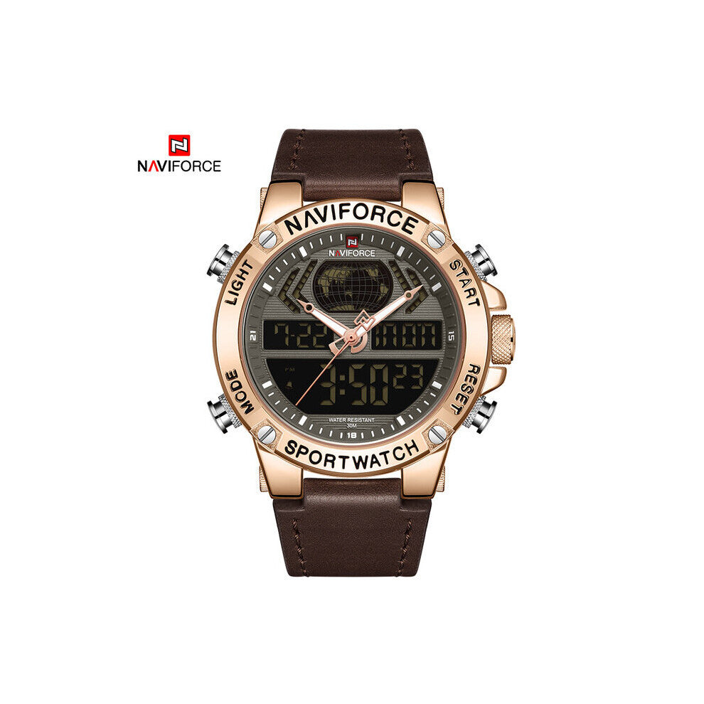 Mens Watches To Men Leather Sports Watches Men's Quartz LED Digital Waterproof Military Wrist Watch Clock