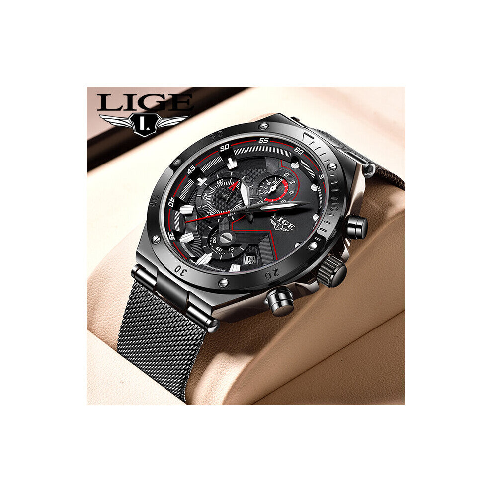 Men's Watch Dial Stainless Steel Band Date Mens Business Male Quartz Watches Waterproof Luxuries Men Wrist Watches for Men