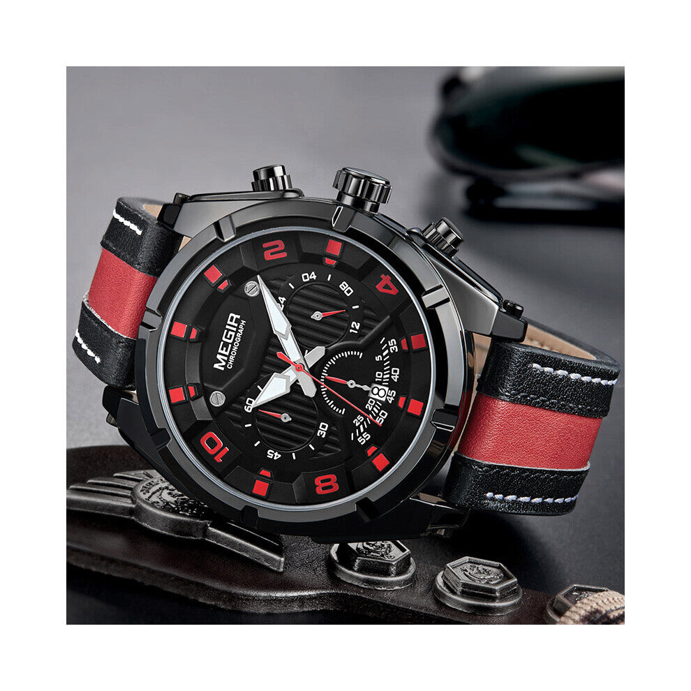 Sports Watches Men Top Leather Strap Quartz Wristwatches Waterproof Hour Clock Male Relogio Masculino