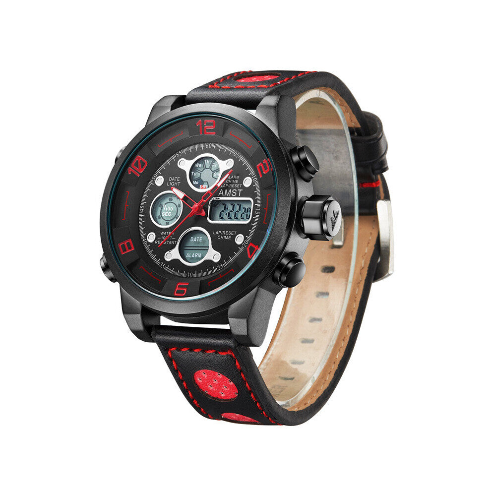 3020 Men Swimming Digital LED Quartz Outdoor Sports Watches Military Relogio Masculino Clock Leather Strap