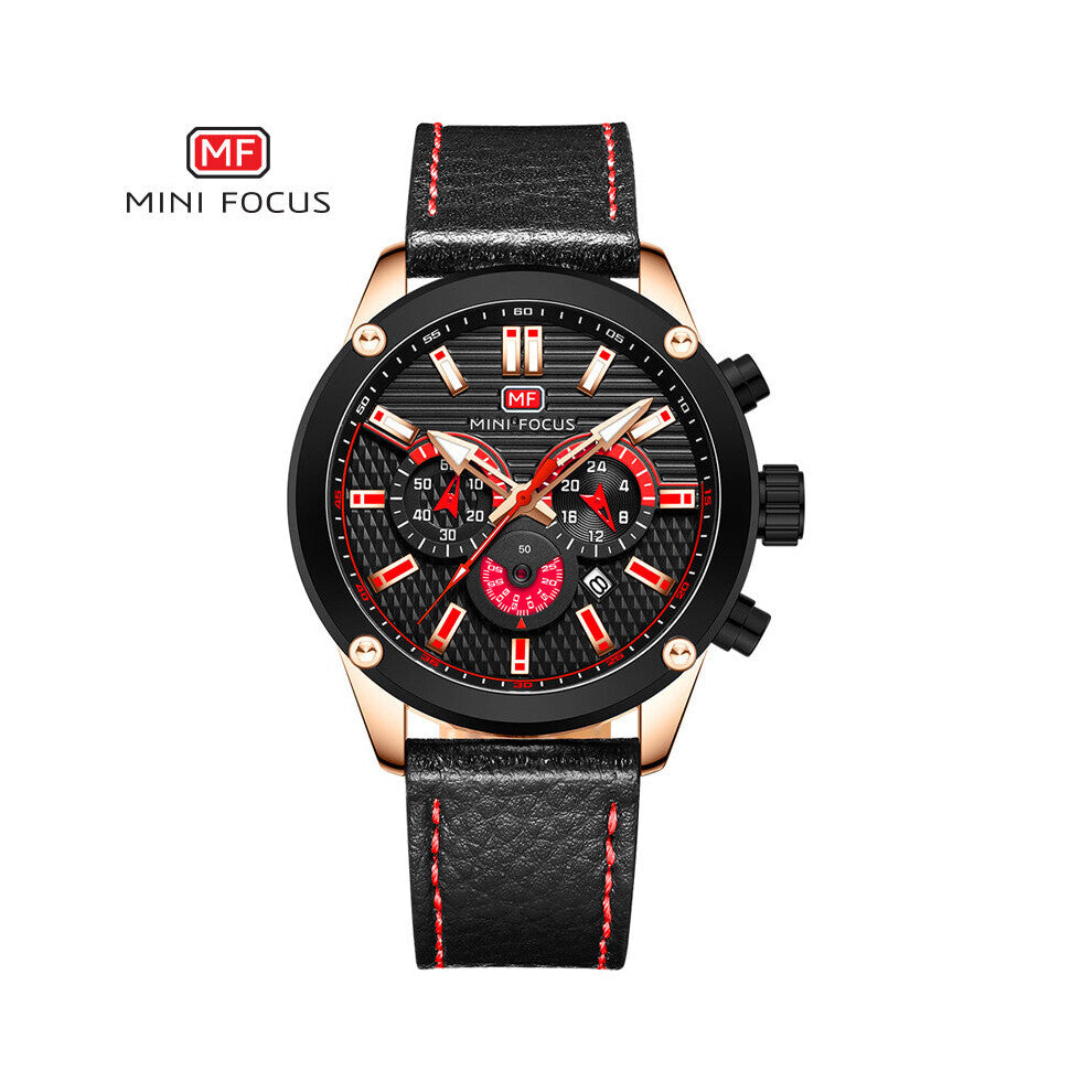 MINI FOUCS Men's Chronograph Watches Top Wristwatch Military Sports Quartz Watch Man Reloigos Masculino Clock 0288