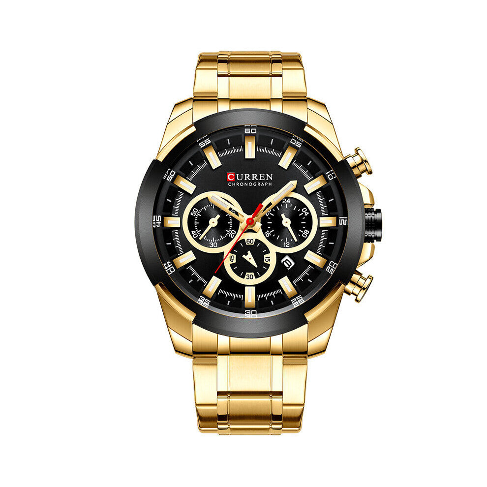 Mens Watches Top Big Dial Sport Watch Military Steel Men Quartz Wrist Watches Chronograph Male