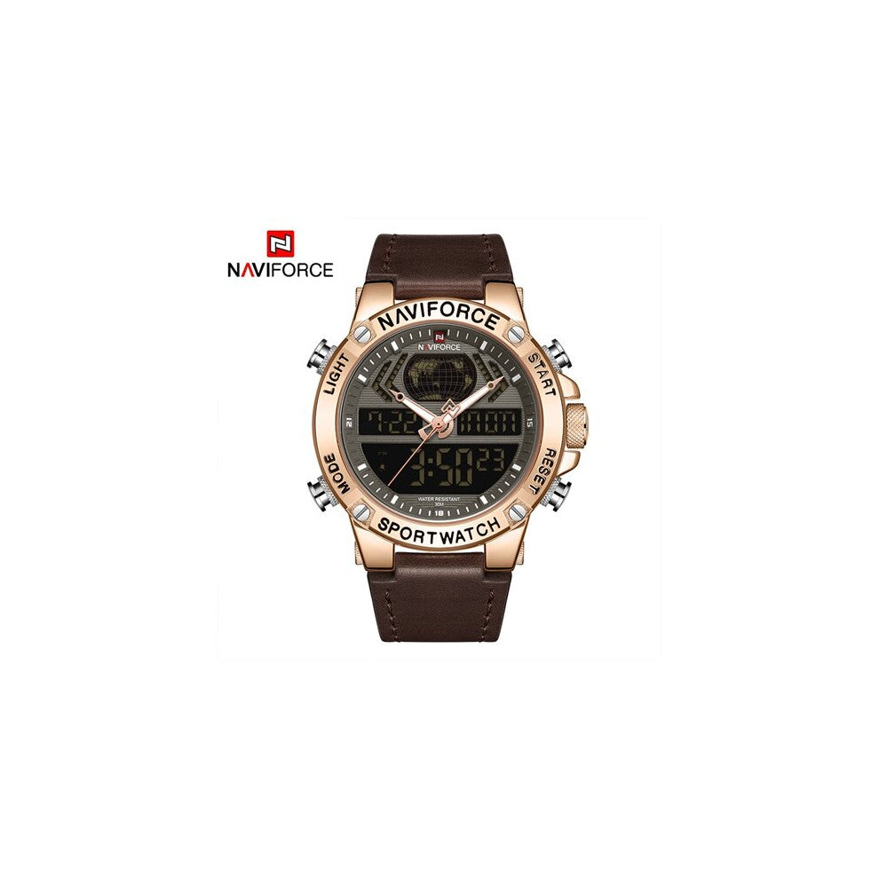 Mens Watches Business Leather Luminous Waterproof Wristwatches Digital Alarm Sport Men Clock Relogio Masculino