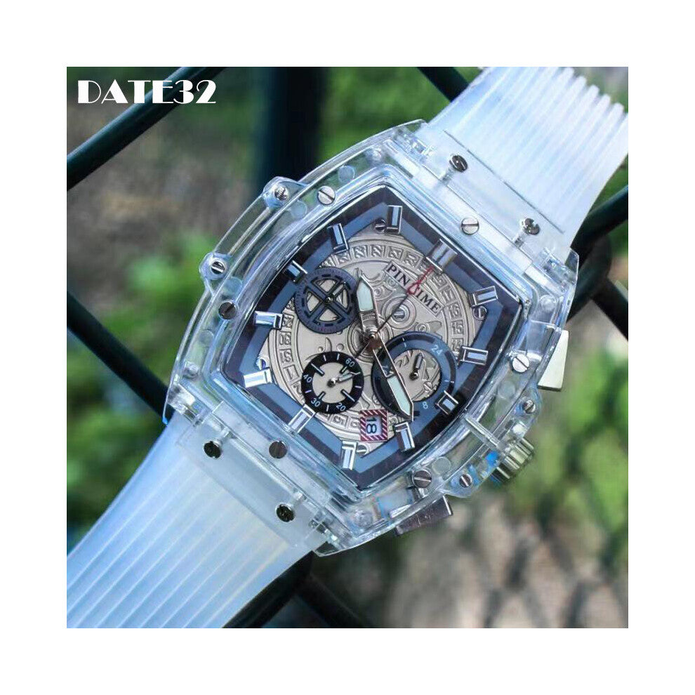Military Watch for Men Chronograph Man Quartz Sports Watches Male Tonneau Dial Clock Reloj Hombre Relogio Masculino