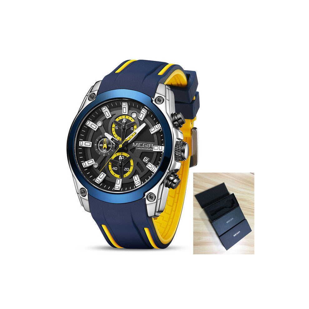Men's Military Sport Chronograph Watches Men Waterproof Silicone Strap Man Wristwatch Luminous Watch