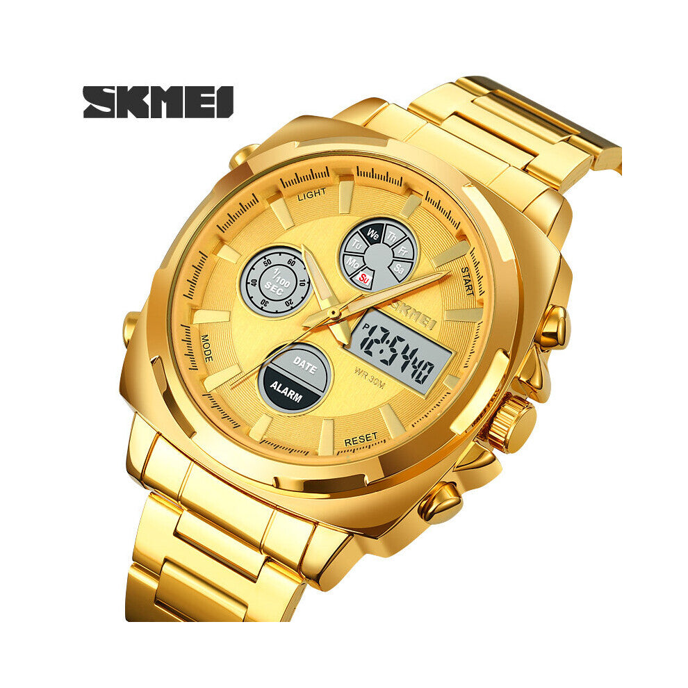 reloj hombre Men's Wrist Watch Military Digital Sport Watches For Man Steel Strap Quartz Clock Male montre