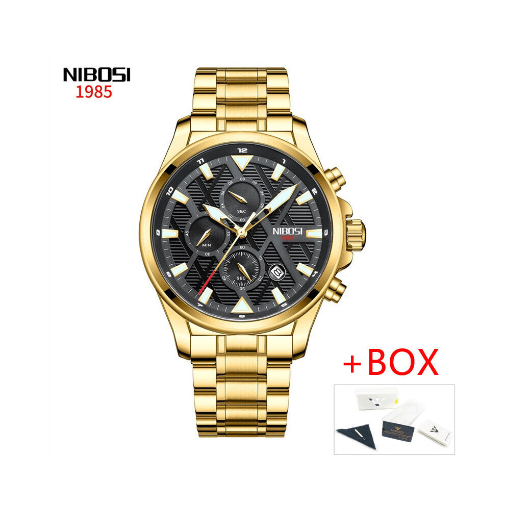Men Watch Top Quartz Watches Casual Sport Waterproof Wristwatch with Chronograph Luminous Hands