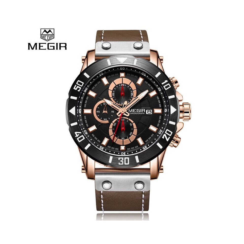Chronograph Sport Men Watch Leather Creative Quartz Watches Men Clock Hour Army Military Wristwatches Relogio Masculino