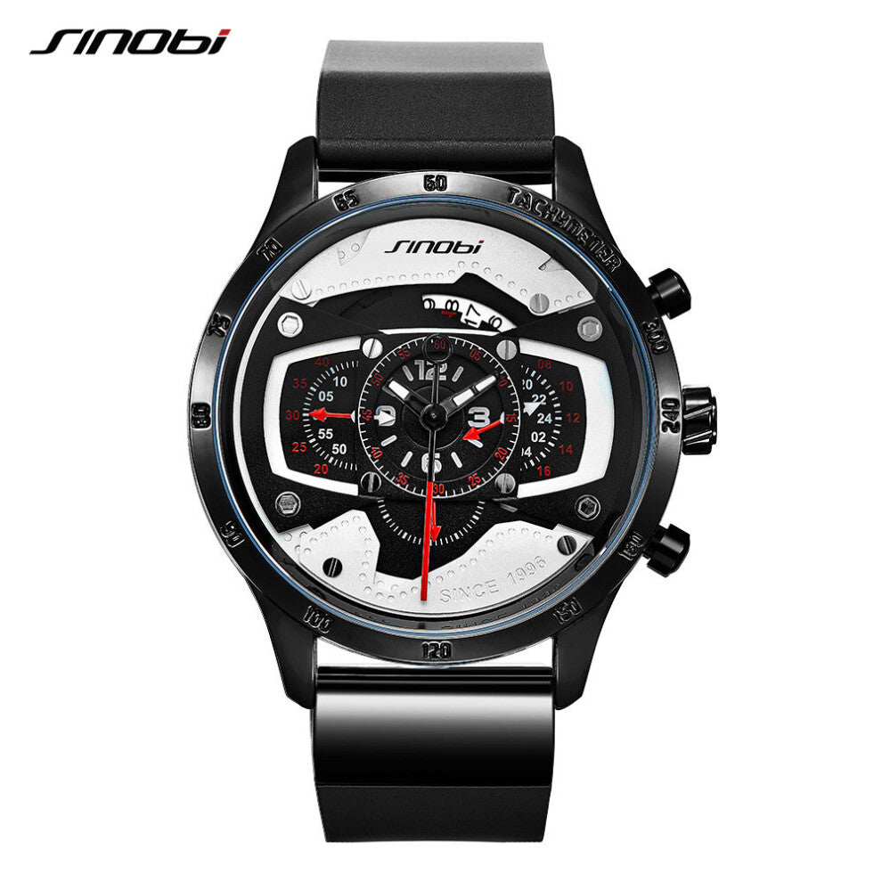 Car Creative Men watch Mens Speed Racing Sport Chronograph Silicone Watches Quartz Wristwatch Racing Watches