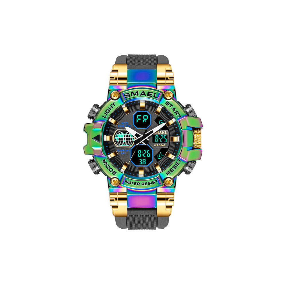 SMAEL Men Digital Sport Watches Waterproof Shockproof Male Clock Wristwatch Men's Dual Display Electronic Military Watch