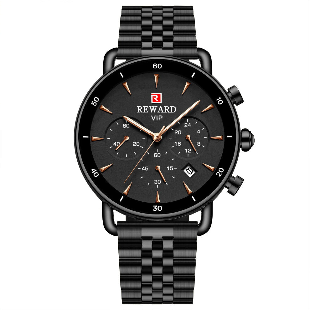 Golden Casual Business Chronograph Waterproof Stainless Steel Watch Mens Quartz Men Watches Relogio Masculino