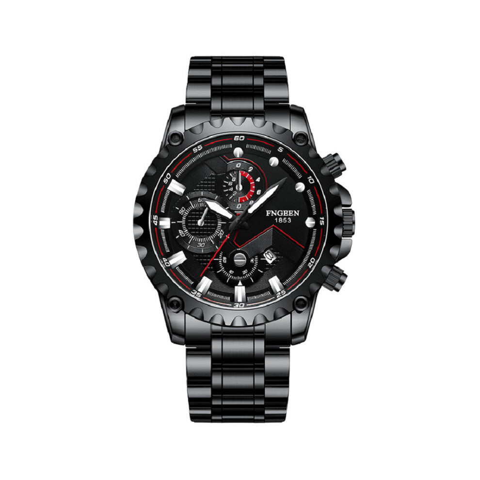 FNGEEN Sports Men Watches With Stainless Steel Waterproof Luminous Dial Quartz Watch For Men Relogio Masculino