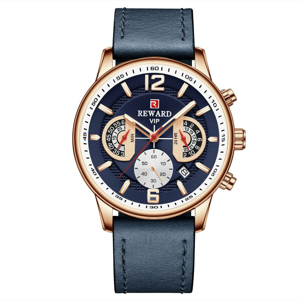 Mens Watches Top Sports Quartz Men Watch Leather Waterproof Chronograph Wristwatch Men Relogio Masculino